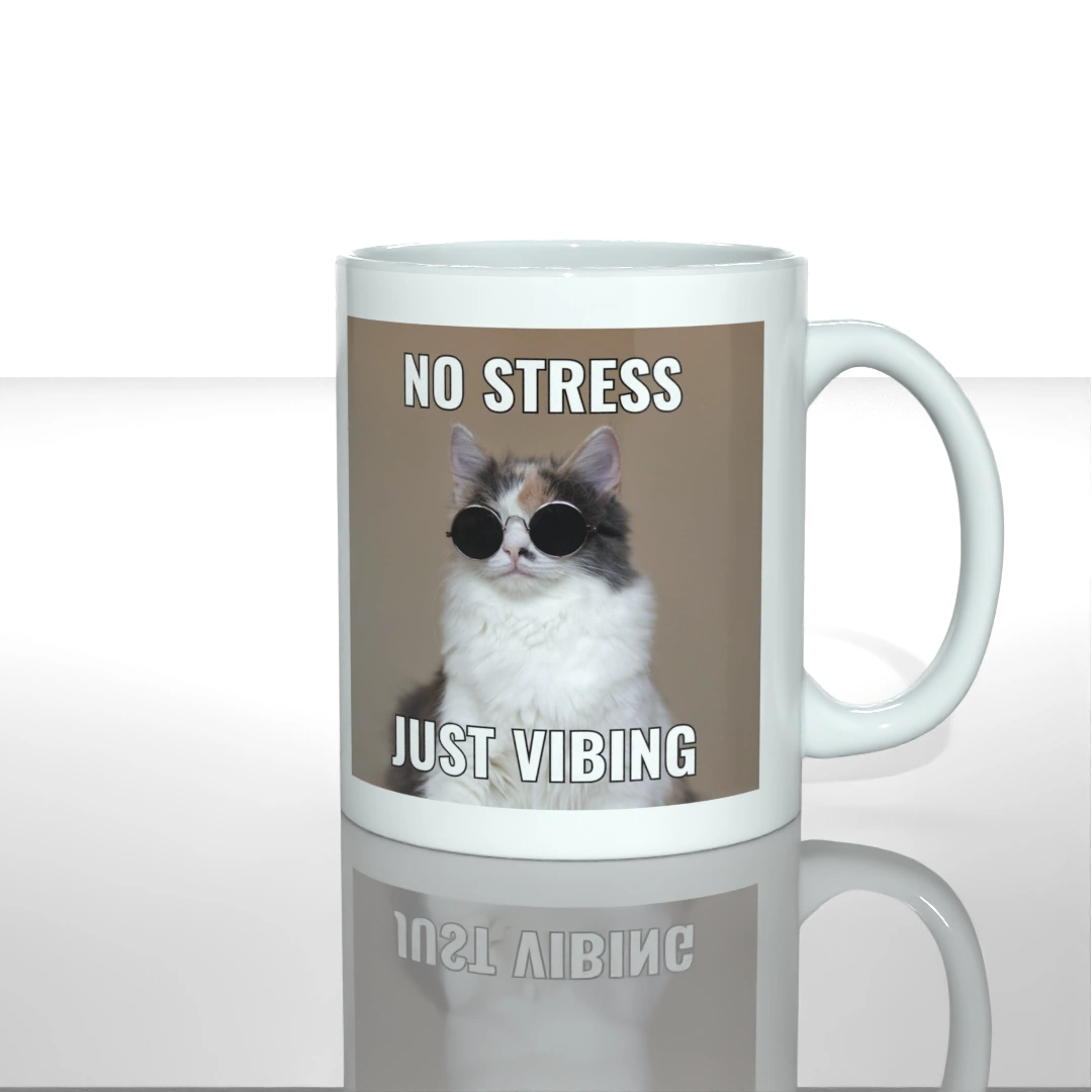 Чашка чашка no stress just vibing вигляд ззаду — замовити з доставкою по Україні